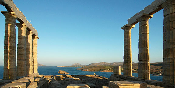 Poseidon Ruins at Cape Sounion in Athens Greece