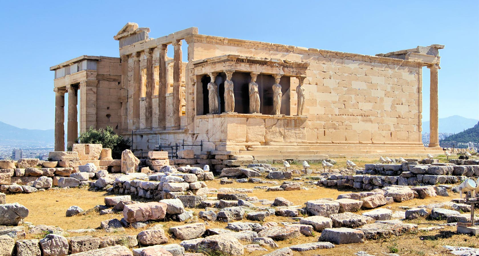 Caryatids in Parthenon Acropolis Athens Greece